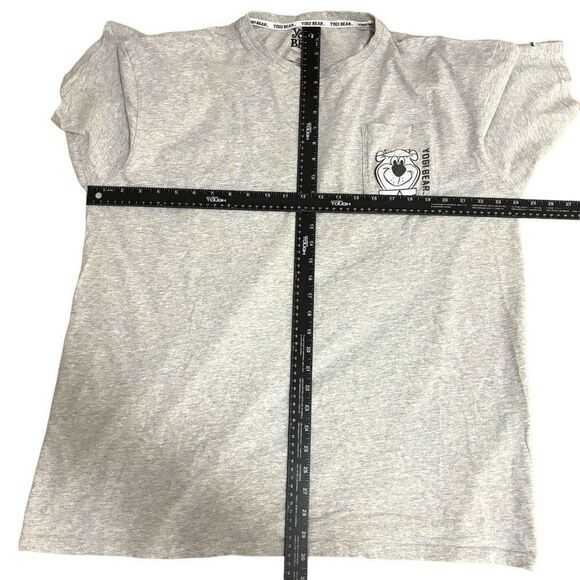 yogi bear mens 2xl gray logo long sleeve crew neck outdoor school tee shirt - Picture 3 of 9